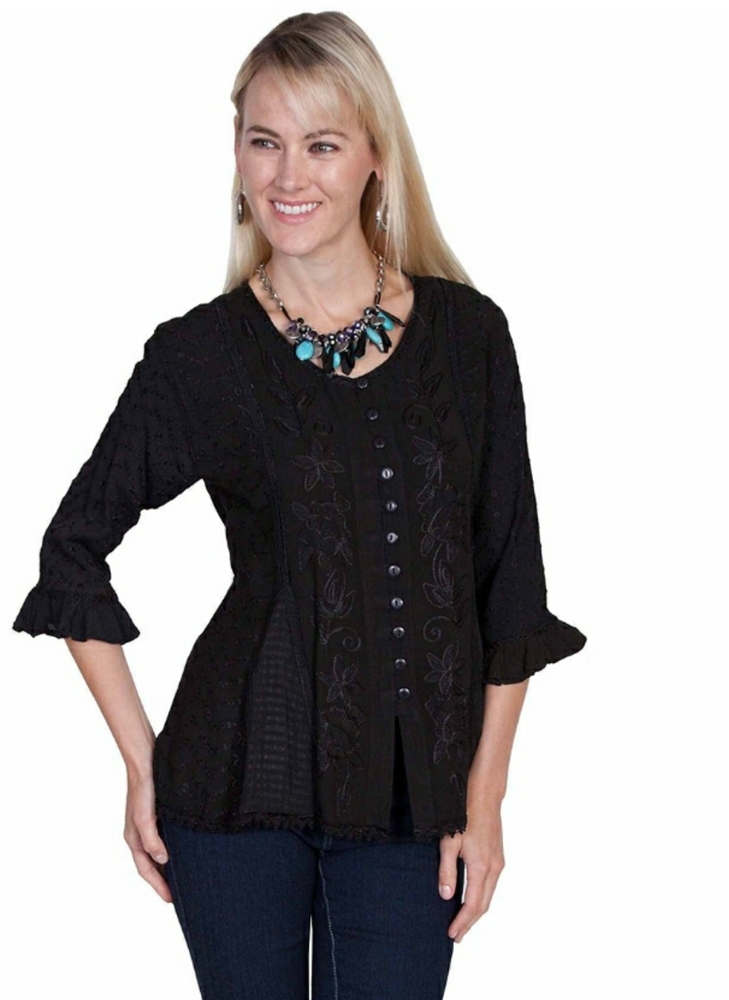 NWOT Scully Womens size XXL black blouse